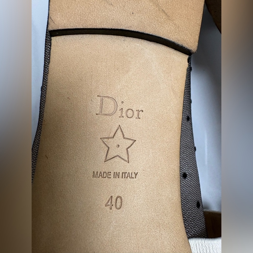 Dior Black and Cream Polka Dot Flats - Picture 5 of 7